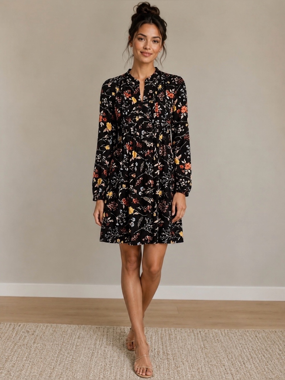 Old Navy Black Floral Dress
